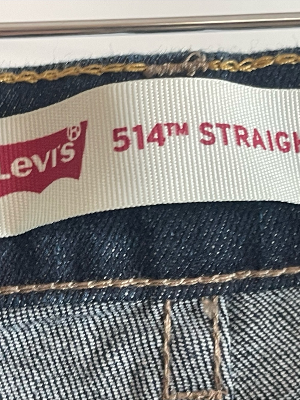 Levi's 514™ Straight Dark Blue Jeans with Tan Stitching